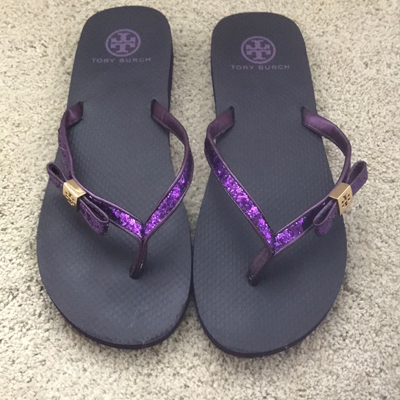tory burch glitter flip flops